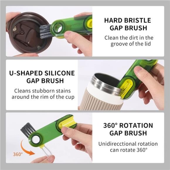 Cup Lid Gap Cleaning Brush Set, Multifunctional Insulation Bottle Cleaning Tools - Picture 4 of 7
